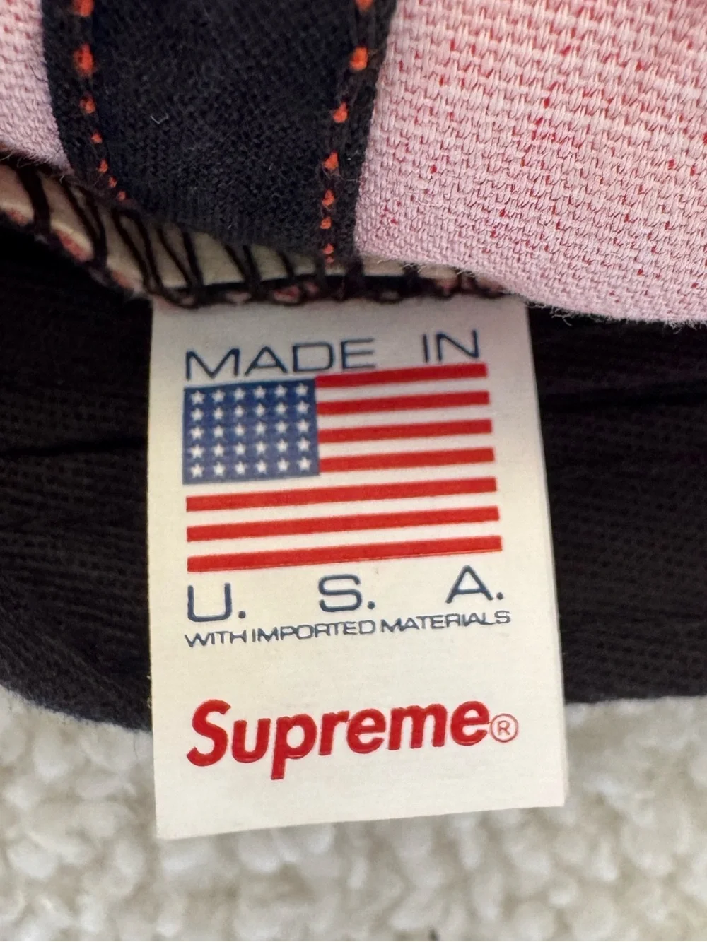 Supreme Red Box Logo Adjustable Camp Cap Made in USA